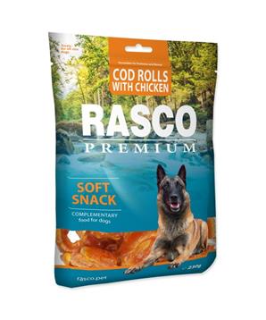 Levně Pochoutka RASCO Premium tresčí rolky obalené kuřecím masem 230 g