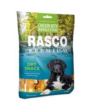 Levně Pochoutka RASCO Premium tyčinky bůvolí obalené kuřecím masem 230 g
