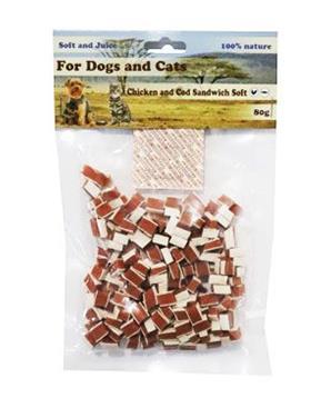 Levně Pochoutka Sandwich kuře s treskou Mini 1cm/80g