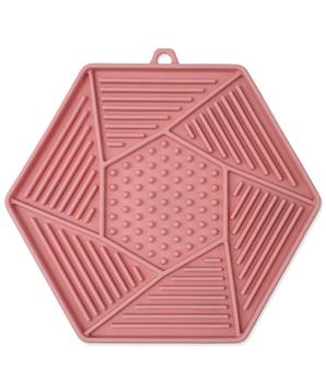 Levně Podložka EPIC PET Lick & Snack lízací hexagon světle růžový 17 x 15cm