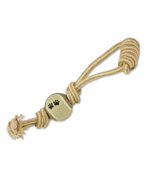 Přetahovadlo DOG FANTASY Juta házecí tenisák + madlo 34 cm