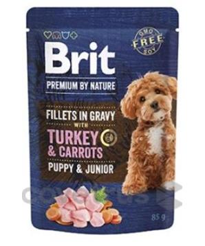 Levně Brit Premium Dog Puppy Fillets Gravy Turkey&Carrots85g