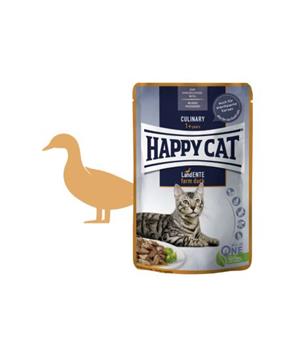 Levně Happy Cat MEAT IN SAUCE Culinary Land-Ente / Kachna 85 g