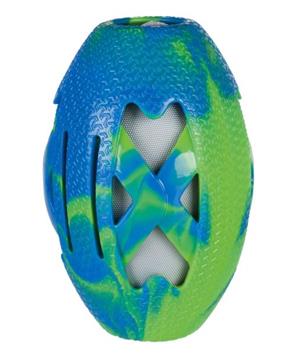 Levně Rugby míč plněný, termoplastová guma TPR/látka 15 cm