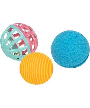 Sada 3 ks míčků, plastový s rolničkou a pěnové 3,5-4 cm