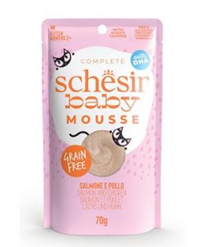 Levně Schesir Cat kapsa Kitten Lifestage Mousse losos 70 g
