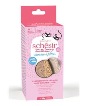 Levně Schesir Cat konz. Kitten Mix Texture kuře/losos 3x55g