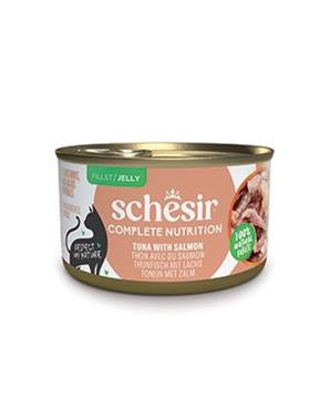 Schesir Cat konz.Compl.Nutrition Tuňák+losos želé 