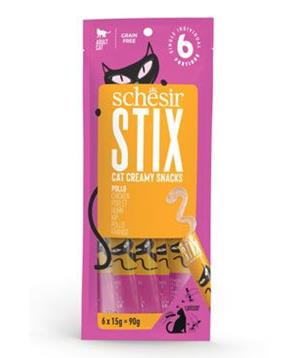 Schesir Cat pochoutka Stix Liquid Snack kuře 6x15g