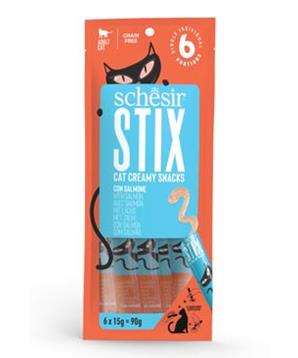 Levně Schesir Cat pochoutka Stix Liquid Snack losos 6x15g