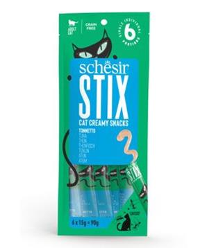 Levně Schesir Cat pochoutka Stix Liquid Snack tuňák 6x15g