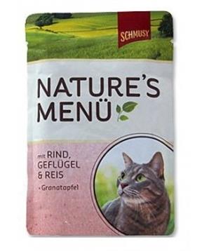 Schmusy Cat Nature Menu Kapsa Hovězí+Drůbež