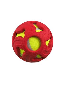 Levně Míček Dog Fantasy gumový s tenisákem 5 cm - zelený