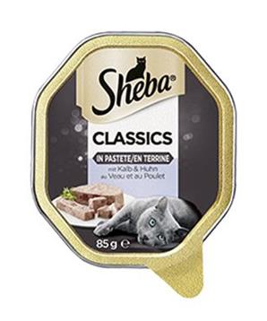 Levně Sheba vanička Telecí a kuřecí paštika 85g
