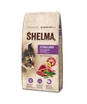 Levně SHELMA Cat Sterilised Beef GF 750g