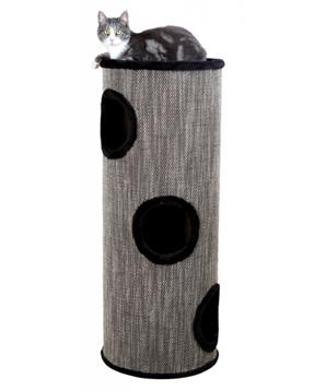 Škrabací válec pro kočky TOWER AMADO, 100cm, šedý melír/černá