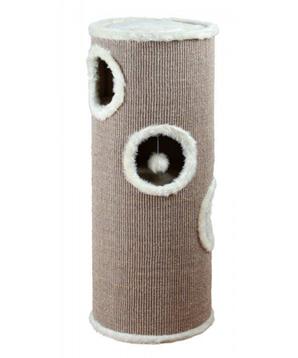 Levně Škrabací válec pro kočky TOWER EDOARDO šedo/krémový 100 cm
