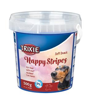 Levně Soft Snack Happy Stripes - hovězí pásky, kyblík 500 g