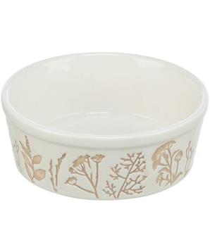 Levně Keramická miska s texturovaným motivem, bílá/šedobéžová 0,3 l/ ø 12 cm