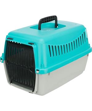 Transportní box CAPRI XXS: 26 x 25 x 39cm, max.do 4 kg - tyrkys/světlešedá