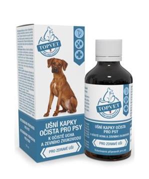 Levně Ušní kapky očista pro psy TOPVET 50ml