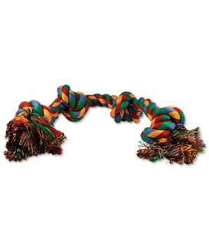 Levně Uzel DOG FANTASY bavlněný barevný 4 knoty 60 cm