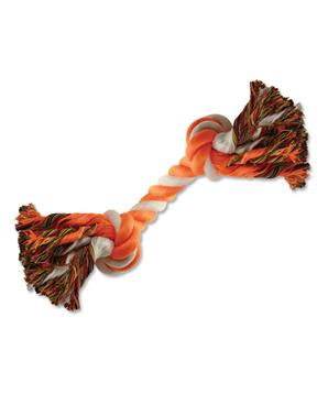 Levně Uzel DOG FANTASY bavlněný oranžovo-bílý 2 knoty 20 cm