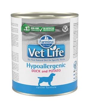 Levně Vet Life Natural Dog konz. Hypoaller Duck&Potato 300g