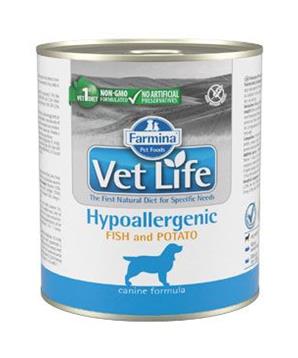 Levně Vet Life Natural Dog konz. Hypoaller Fish&Potato 300g