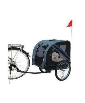 Vozík přívěsný za kolo pro psa 125x95x72cm šedá/černá 