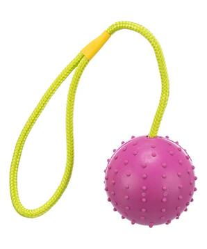 Levně Vrhací míč hrbolatý na šňůře 7cm/30cm
