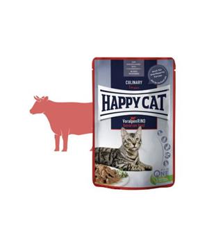 Levně Happy Cat MEAT IN SAUCE Culinary Voralpen-Rind / Hovězí 85 g