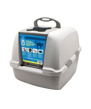 WC kočka kryté domek JUMBO šedé