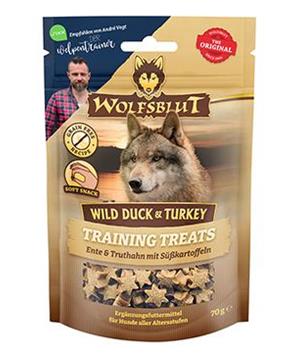 Levně Wolfsblut Dog Training Treats Wild Duck&Turkey 70g