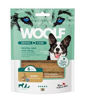 Levně WOOLF Dental Care Bar with Rabbit&Blueberry 108g/6ks