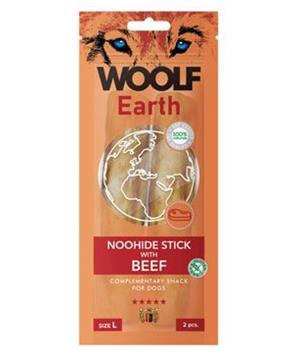 Levně Woolf pochoutka Earth NOOHIDE L Sticks with Beef 85g