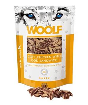 Levně WOOLF pochoutka soft chicken with cod sandwich 10gg