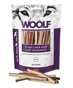 Levně WOOLF pochoutka soft lamb and cod sandwich long 100g