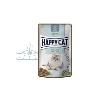 Levně Happy Cat MEAT IN SAUCE Sensitive Haut & Fell / Kůže & srst 85 g
