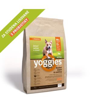 Levně Yoggies Active kachna a zvěřina, granule lisované za studena 15 kg