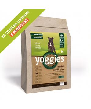 Levně MINIGRANULE Yoggies, jehněčí a bílá ryba, granule lisované za studena 15 kg