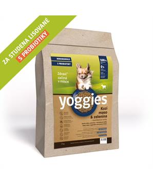 Levně Yoggies hypoalergenní minigranule lisované za studena s probiotiky Kozí maso 15 kg