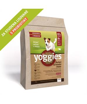 Levně MINIGRANULE Yoggies, kuřecí a hovězí maso, granule lisované za studena 15 kg