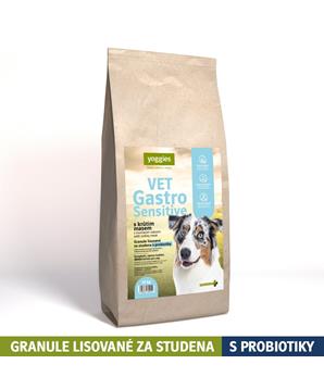 Yoggies VET Gastro Sensitive s krůtím masem, granule lisované za studena s probiotiky