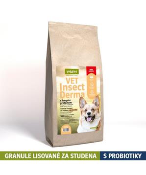 Levně Yoggies VET Insect Derma s hmyzím proteinem, minigranule lisované za studena s probiotiky 10 kg