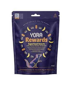 Levně YORA Dog pamlsky z hmyzu Rewards arašídy a banán 100g