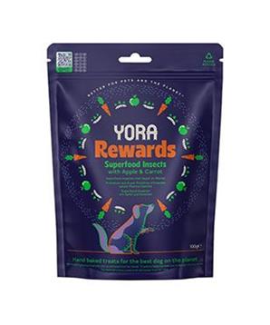 Levně YORA Dog pamlsky z hmyzu Rewards jablko a mrkev 100g 100g