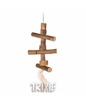 Levně Závěsná hračka z přírodního dřeva pro andulky 40 cm 1 ks