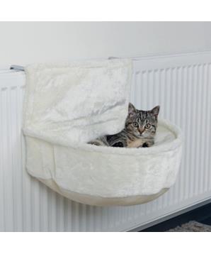 Závěsné plyšové lůžko na topení hluboké 45x13x33 cm bílé