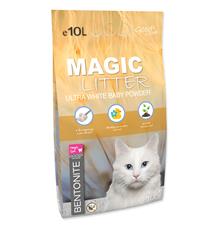 Kočkolit MAGIC LITTER Bentonite Ultra White Baby Powder 10 l